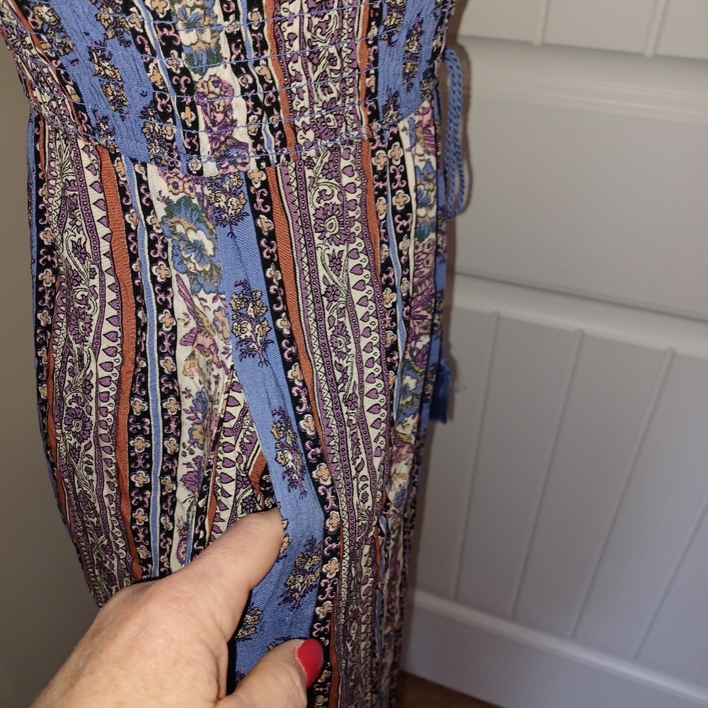 Band of Gypsies Boho Smocked Maxi Dress Women's Sz Small - Picture 4 of 12